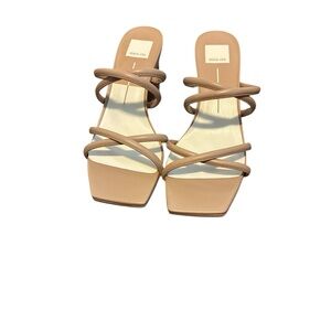 Dolce Vita Beige Strappy Block Heel Square Toe Sandals 9.5